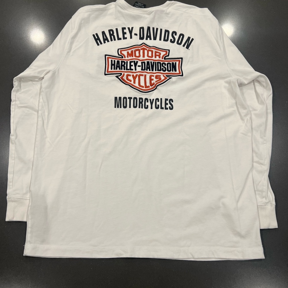 Harley-Davidson White and Orange Long Sleeve Tee - Picture 4 of 4